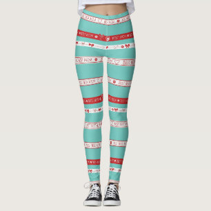 Vintage Pop Art Best Mum Love Pattern Leggings