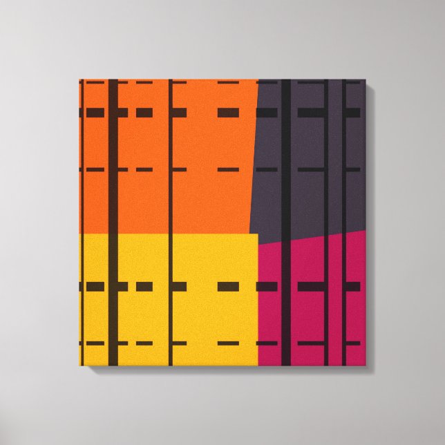 Vintage Pop Art Colourful Pattern Canvas (Front)