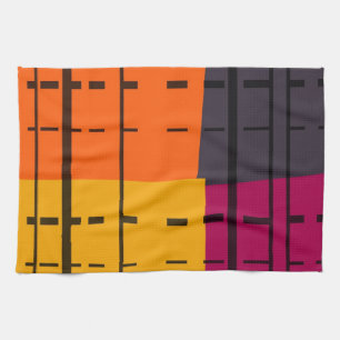 Vintage Pop Art Colourful Pattern Tea Towel