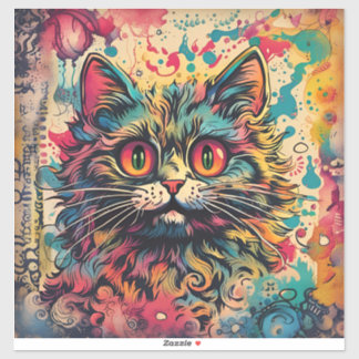 Vintage Pop Art, Louis Wain Style, Beautiful Cat