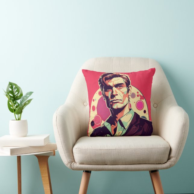 Vintage Pop Art Man Cushion (Chair)