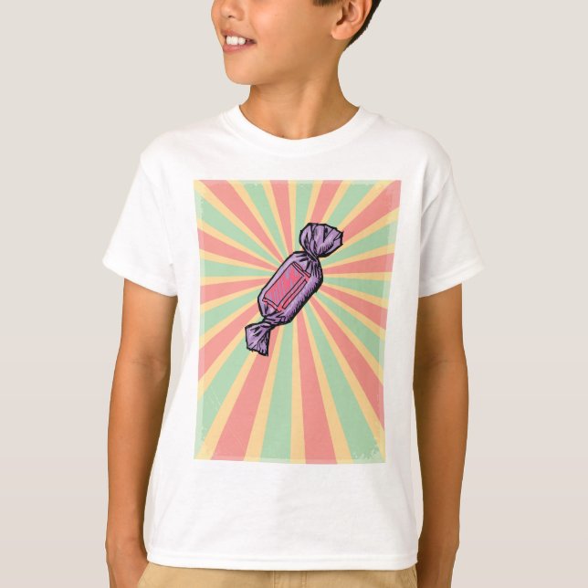 Vintage Pop Art Wrapped Candy T-Shirt (Front)
