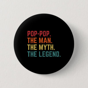 Vintage Pop-pop Man Myth Legend Daddy Grandpa Fath 6 Cm Round Badge