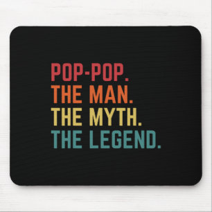 Vintage Pop-pop Man Myth Legend Daddy Grandpa Fath Mouse Mat