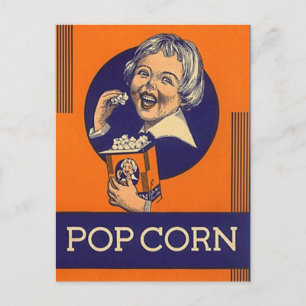Vintage Popcorn Labelling Ad Nostalgic PC Postcard