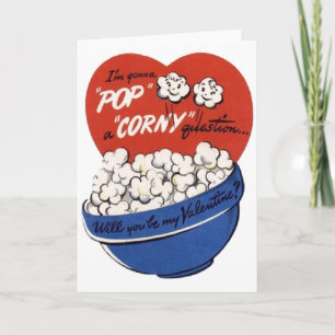 Vintage Popcorn Valentine's Day Card