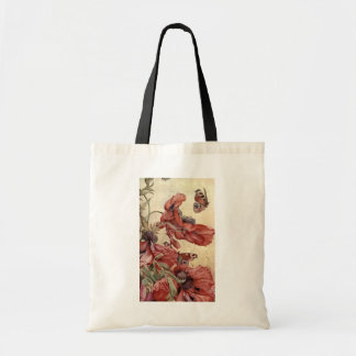 Vintage Poppies and Butterflies Tote Bag