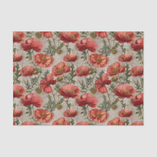 Vintage Poppies Decoupage Tissue Paper