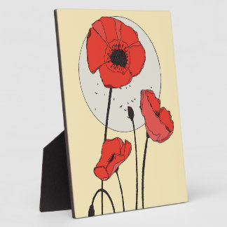 Vintage Poppies Plaque