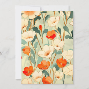 Vintage Poppy Blossom Announcement
