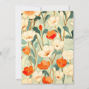Vintage Poppy Blossom Holiday Card