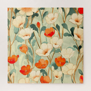 Vintage Poppy Blossom Jigsaw Puzzle