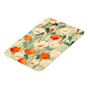 Vintage Poppy Blossom Magnet