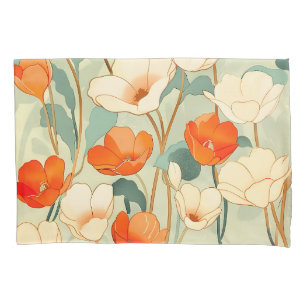 Vintage Poppy Blossom Pillowcase