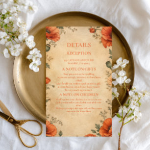 Vintage Poppy Botanical Enclosure Card