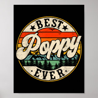 Vintage Poppy Ever Fathers Day Grandpa Men Poster