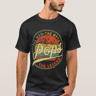 Vintage Pops Man Myth Legend Daddy Grandpa Gift Id T-Shirt