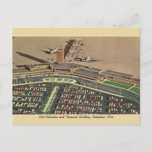 Vintage Port Columbus Airport Postcard (Front)