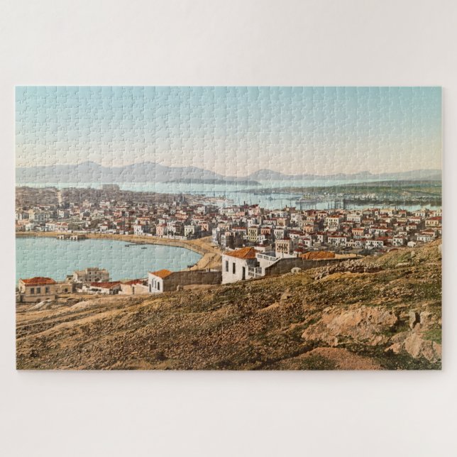 Vintage Port of Piraeus Greece Jigsaw Puzzle (Horizontal)