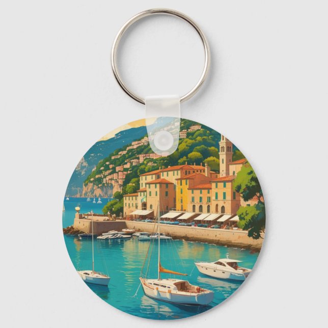 Vintage Portofino Genova Italy Key Ring (Front)