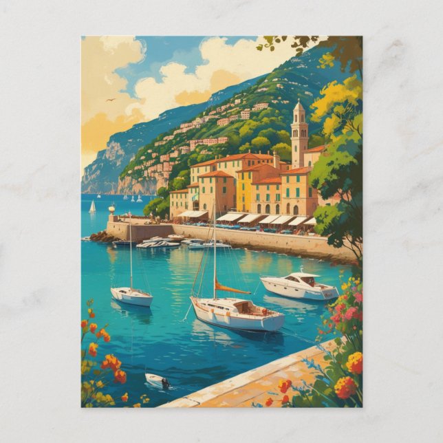 Vintage Portofino Genova Italy Postcard (Front)