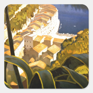 Vintage Portofino Italy Square Sticker