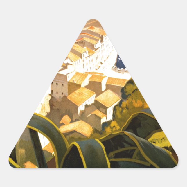 Vintage Portofino Italy Triangle Sticker (Front)