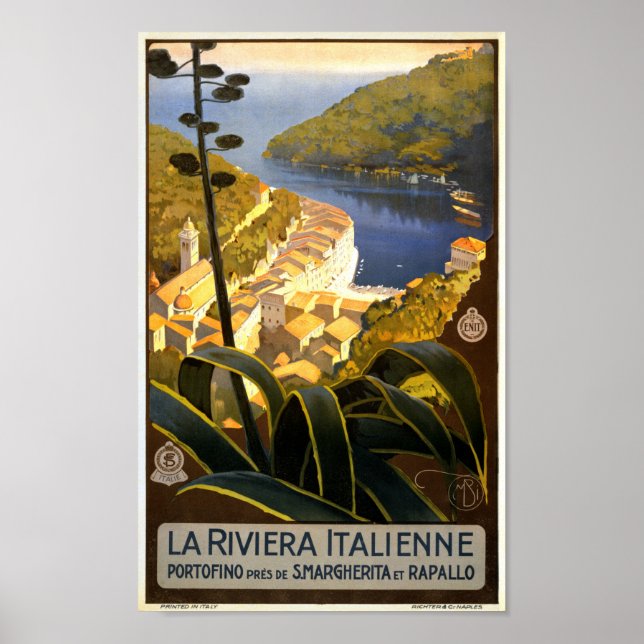 Vintage Portofino Travel Poster (Front)