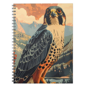 Vintage Portrait of a Merlin Falcon Notebook