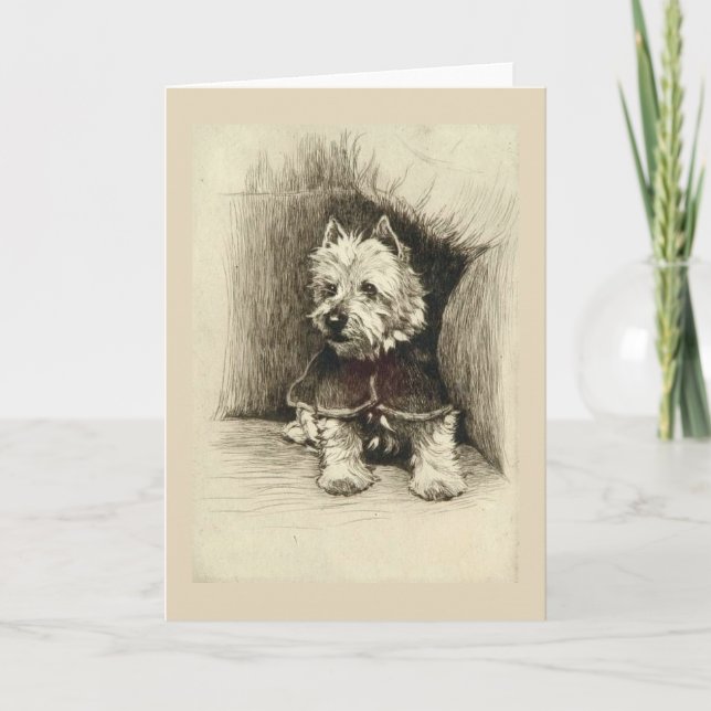 Vintage - Portrait of a Westie, Card (Front)