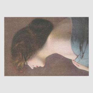 Vintage Portrait of a Woman Unknown Artist Tissue Paper