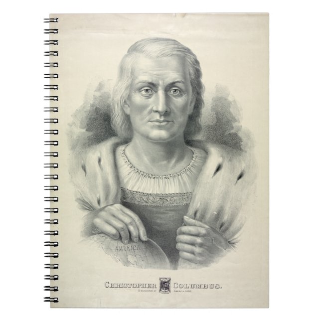 Vintage Portrait of Christopher Columbus Notebook (Front)