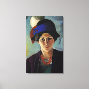 Vintage Portrait of the Artist's Wife With a Hat Canvas Print