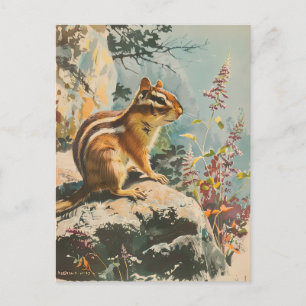 Vintage Portrait of the Eastern Chipmunk Postcard