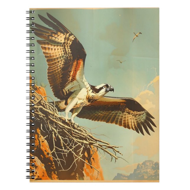 Vintage Portrait of the Osprey Notebook (Front)