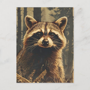 Vintage Portrait of the Racoon Postcard