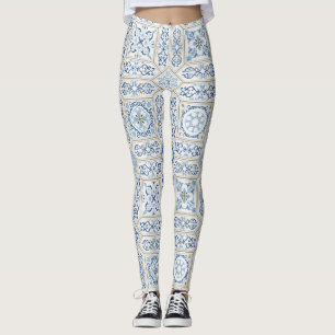 Vintage Portugal Azulejo traditional Leggings