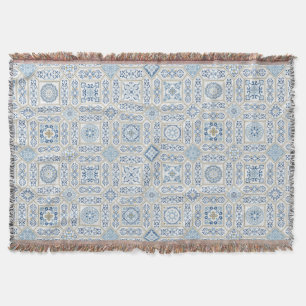 Vintage Portugal Azulejo traditional Throw Blanket