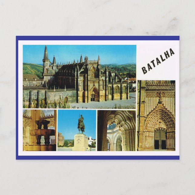 Vintage Portugal Batalha, Imperial palace Postcard (Front)