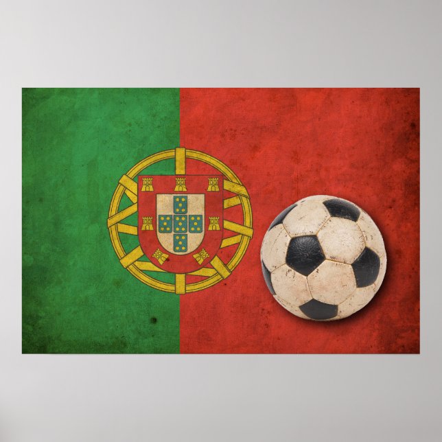 Vintage Portugal Football Poster (Front)