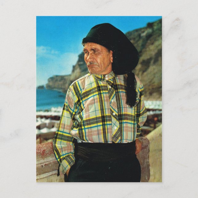 Vintage Portugal,  Nazare, Fisherman Postcard (Front)