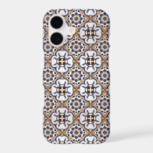 Vintage Portuguese Azulejo Blue Yellow Pattern
