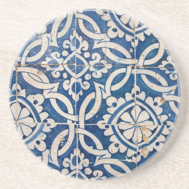 Vintage portuguese azulejo coaster (Front)