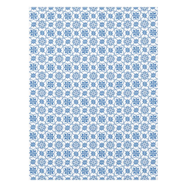 Vintage Portuguese Azulejo Tile Pattern Tablecloth (Front)