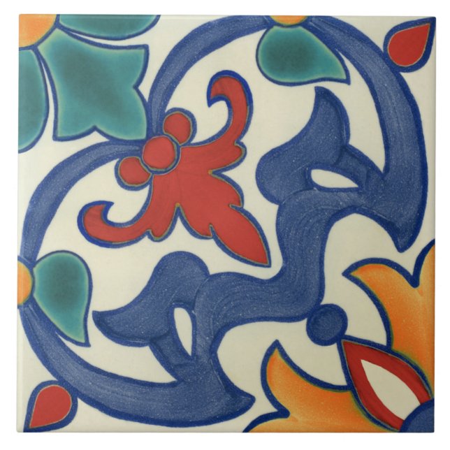 Vintage Portuguese Azulejos Pattern Tile (Front)