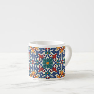 Vintage Portuguese Azulejos Tile Pattern Espresso Cup