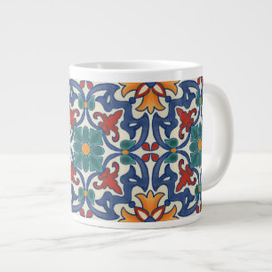Vintage Portuguese Azulejos Tile Pattern Large Coffee Mug
