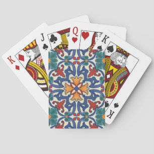 Vintage Portuguese Azulejos Tile Pattern Playing Cards