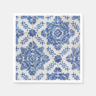 Vintage Portuguese Tile Cocktail Paper Napkins