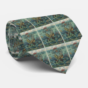 Vintage Poseidon & Sunken Ships Illustration Tie